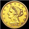 1845 $2.50 Gold Quarter Eagle NEARLY UNCIRCULATED