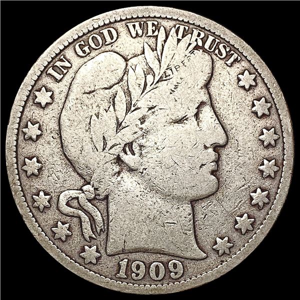 1909-S Barber Half Dollar NICELY CIRCULATED