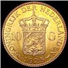 Image 2 : 1925 Netherlands Gold 10 Guilder 0.1947oz UNCIRCULATED