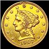 Image 1 : 1907 $2.50 Gold Quarter Eagle NEARLY UNCIRCULATED