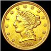 Image 1 : 1861 $2.50 Gold Quarter Eagle UNCIRCULATED