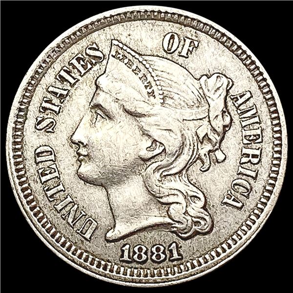 1881 Nickel Three Cent CLOSELY UNCIRCULATED