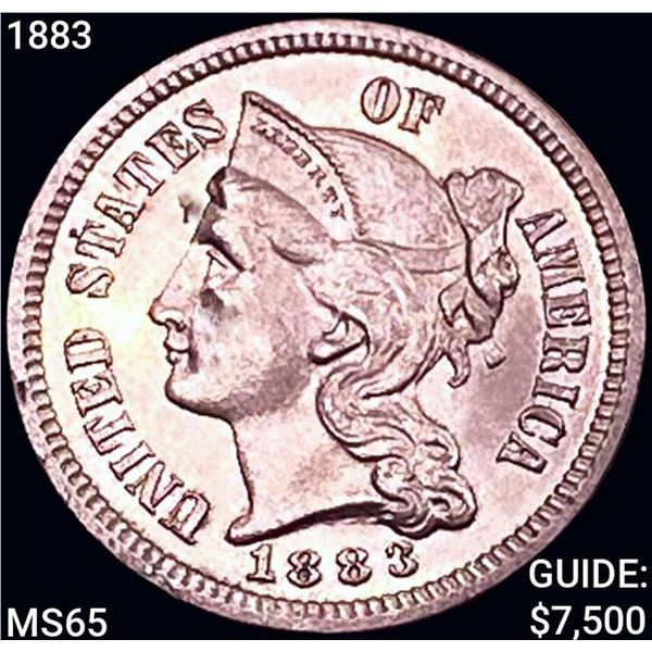 1883 Nickel Three Cent GEM BU