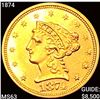 Image 1 : 1874 $2.50 Gold Quarter Eagle CHOICE BU