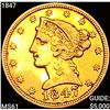 Image 1 : 1847 $5 Gold Half Eagle UNCIRCULATED
