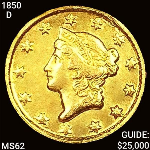 1850-D Rare Gold Dollar UNCIRCULATED