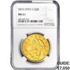 Image 1 : 1873 $20 Gold Double Eagle NGC MS61 Open 3