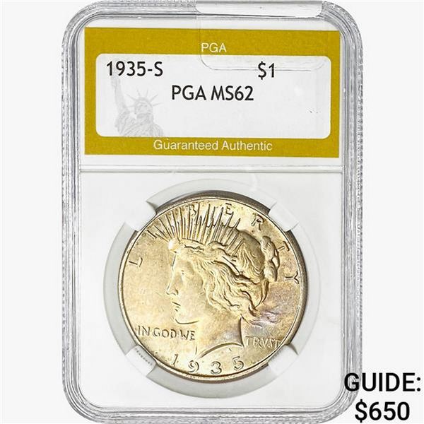 1935-S Silver Peace Dollar PGA MS62