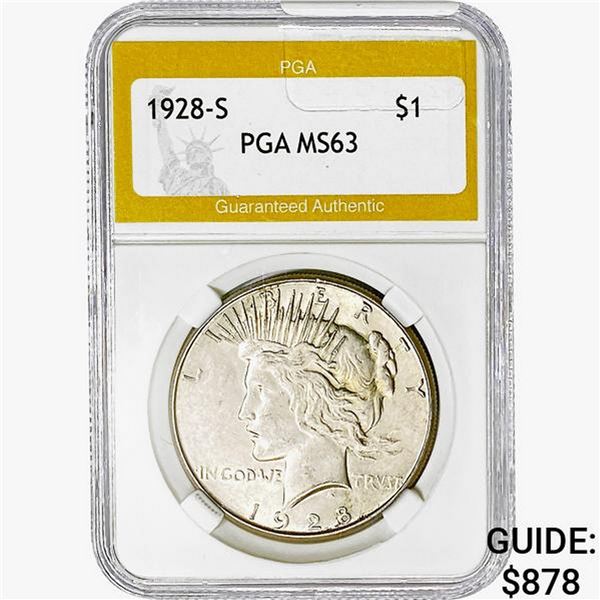 1928-S Silver Peace Dollar PGA MS63