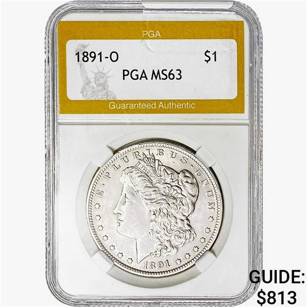 1891-O Morgan Silver Dollar PGA MS63
