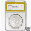 Image 1 : 1891-O Morgan Silver Dollar PGA MS63+