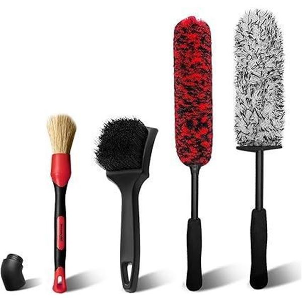 YeewayVeh Car Wheel Brush Set, 4 Pack Soft Microfiber & Scratch-Free Deep Wheel Tire Scrubbing Tool 
