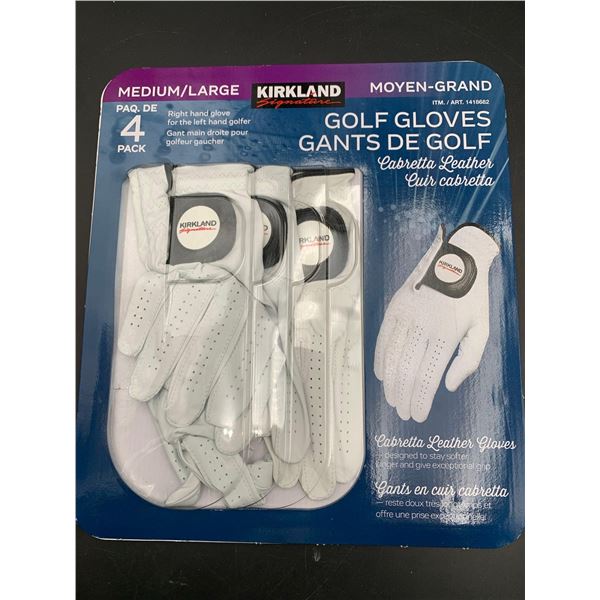 Kirkland Medium Right Hand Golf Gloves 4pk