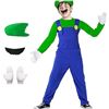 Image 1 : Super Brothers Costume Outfit Kids Mari Luigi Boys Halloween Costume Fancy Dress Cosplay for Adult