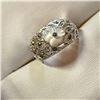 Image 3 : Silver Marcasite Mother Of Pearl Ring (~Size 6)RING (~weight 6.34g), Suggested Retail Value $150