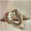 Image 1 : Silver Marcasite Ring (~Size 7.5)RING (~weight 6.76g), Suggested Retail Value $200
