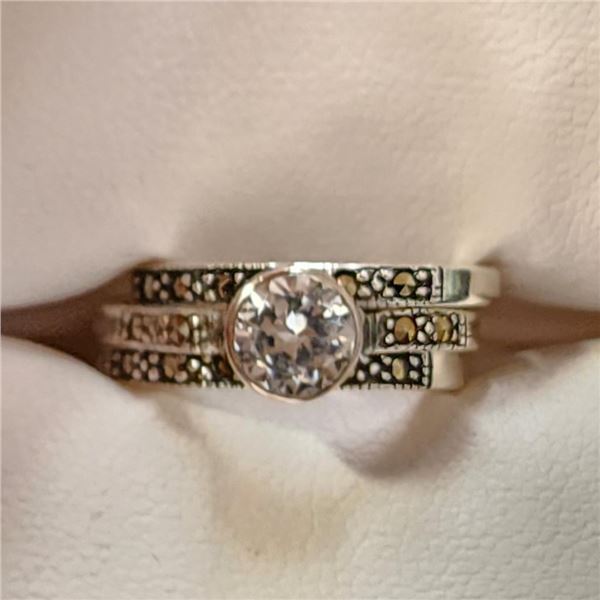 Silver Marcasite Sets (~Size 7)RING (~length 0 inches), Suggested Retail Value $150