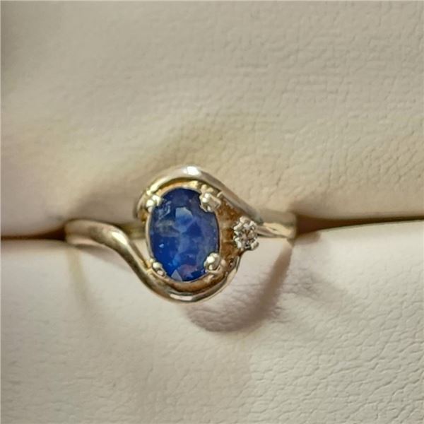 Silver Sapphire Ring (~Size 6)RING (~length 0 inches), Suggested Retail Value $80