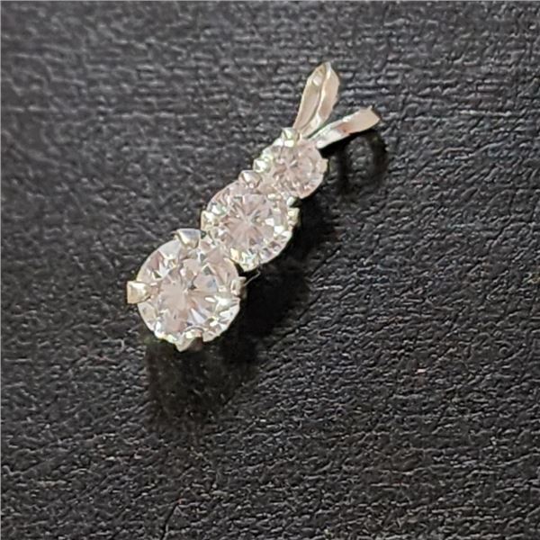 Silver Cubic Zirconia Pendant (~Size 0) (~length 0 inches), Suggested Retail Value $50