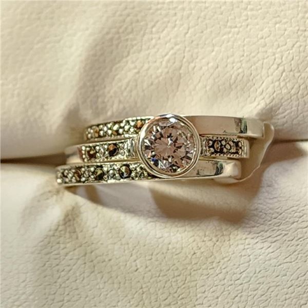 Silver Marcasite Sets (~Size 7)RING (~length 0 inches), Suggested Retail Value $150