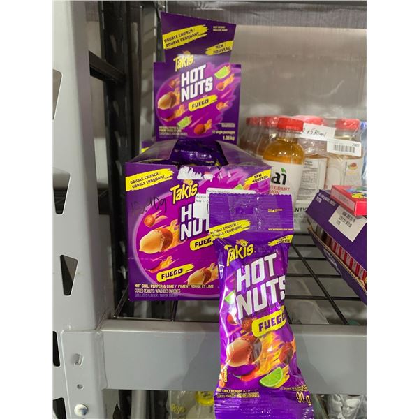 CASE LOT -Takis Hot Nuts Feugo Hot Chili Pepper & Lime Coated Peanuts 12 x's 90g