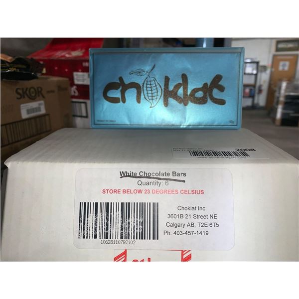 CASE LOT - Choklat Inc. White Chocolate bars 6 x's 9g