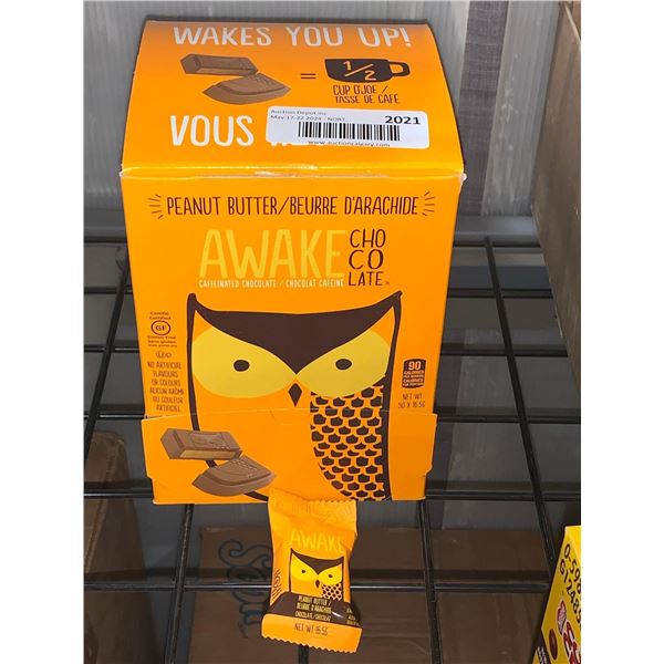 CASE LOT - Awake Cafeinated Chocolate Candy 50 x's 16.5g