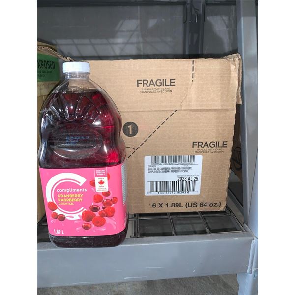 CASE LOT - Compliments Raspberry Cocktail Juice 6x1.89L