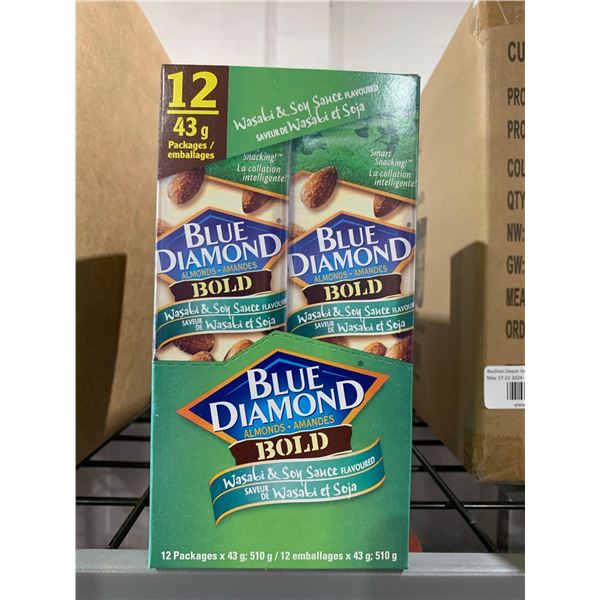 CASE LOT - Blue Diamond Bold wasabi & soy sauce flavoured almonds 12x43g