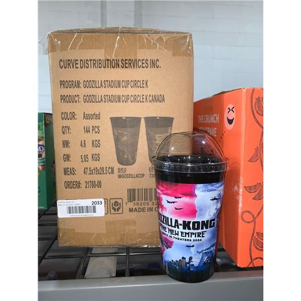 CASE LOT - Godzilla stadium cups 144x32g