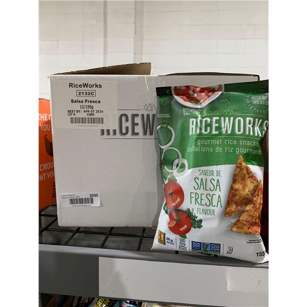 CASE LOT - Riceworks gourmet rice snacks salsa fresca flavour 12x155g
