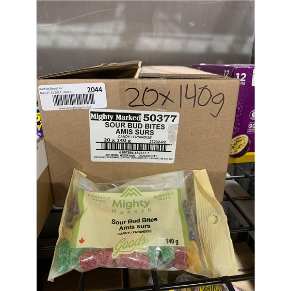 CASE LOT - Mighty Marked sour bud bites 20x140g