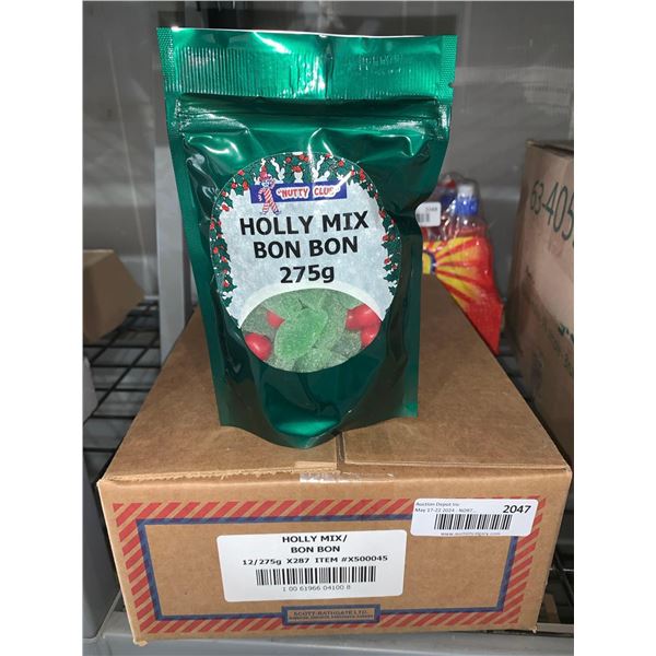 CASE LOT - Nutty Club holly mix candies 12x275g