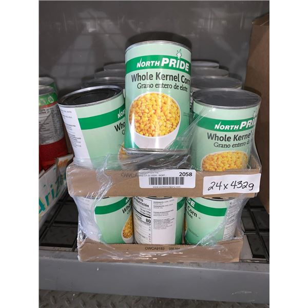 CASE LOT - North Pride whole kernel canned corn 24x432g