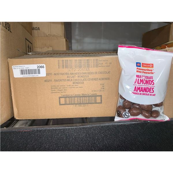 CASE LOT - Circle K milk chocolate covered almonds 12x113g