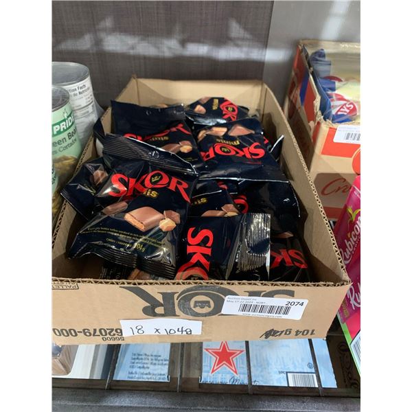 CASE LOT - Skor minis crunchy butter toffee chocolate snacks 18x104g