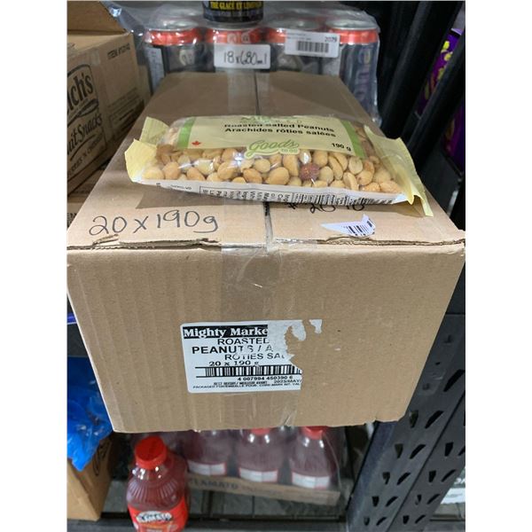 CASE LOT - Mighty Marked roasted and salted peanuts 20x190g