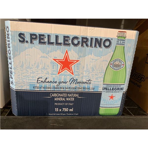 CASE LOT - San Pellegrino carbonated natural mineral water 15x750ml