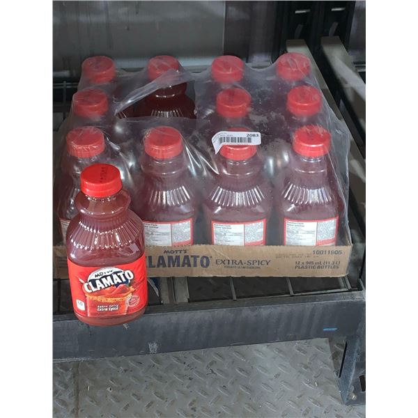 CASE LOT - Mott's Clamato extra spicy tomato clam cocktail drink 12x945ml