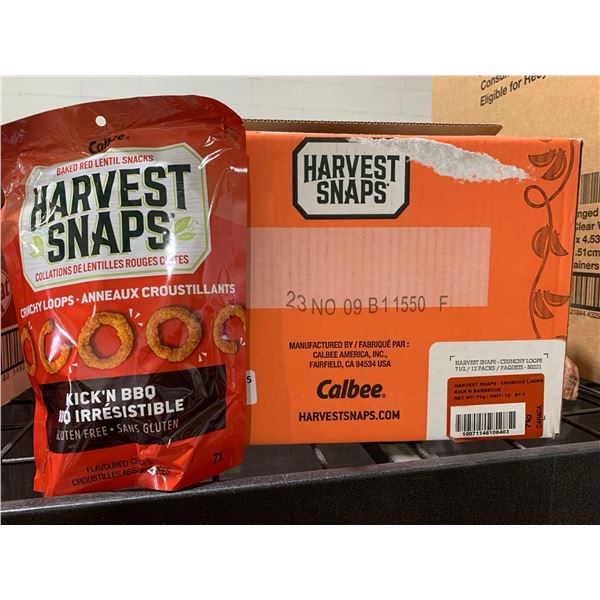 CASE LOT - Harvest snaps kick'n bbq baked red lentil snacks 12x71g