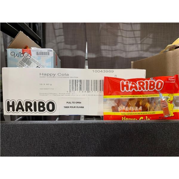 CASE LOT - Haribo happy cola gummy candies 18x60g