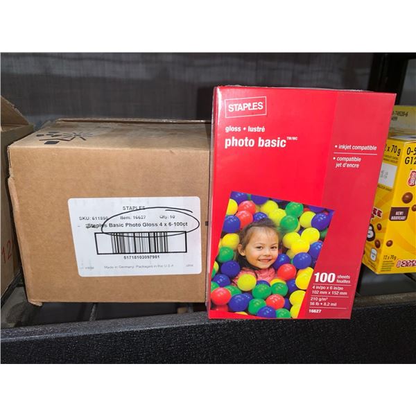 CASE LOT - Staples basic photo gloss paper 4x6 - 100ct