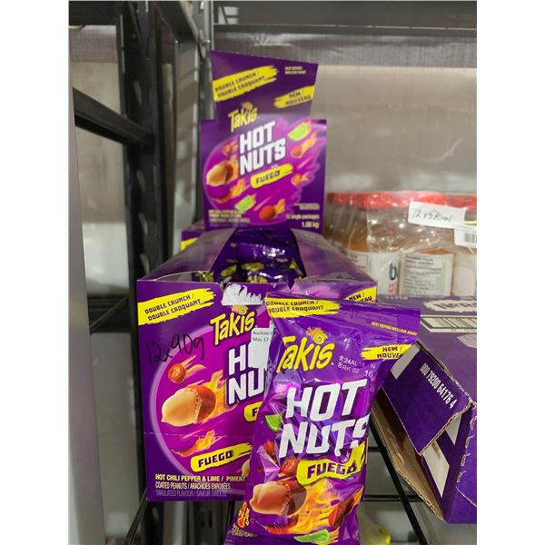 CASE LOT - Takis Hot Nuts Feugo Hot Chili Pepper & Lime Coated Peanuts 12 x's 90g