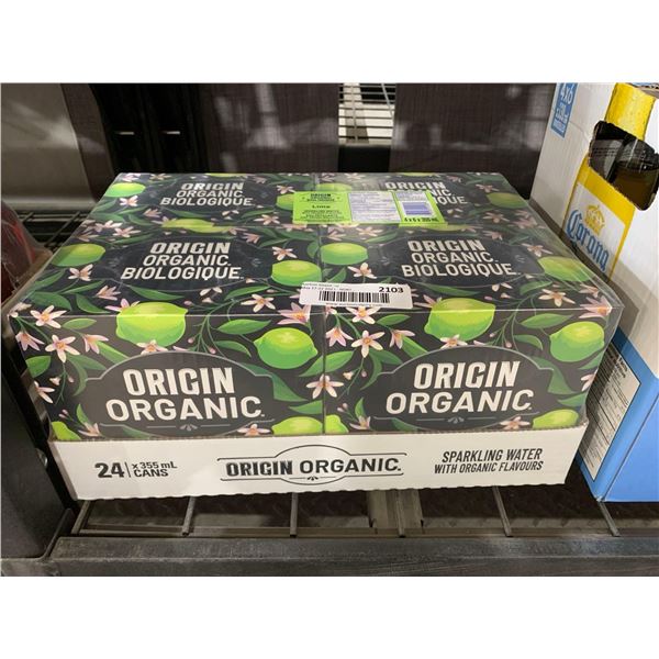 CASE LOT - Origin Organic lime flavoured sparkling water 24x355ml