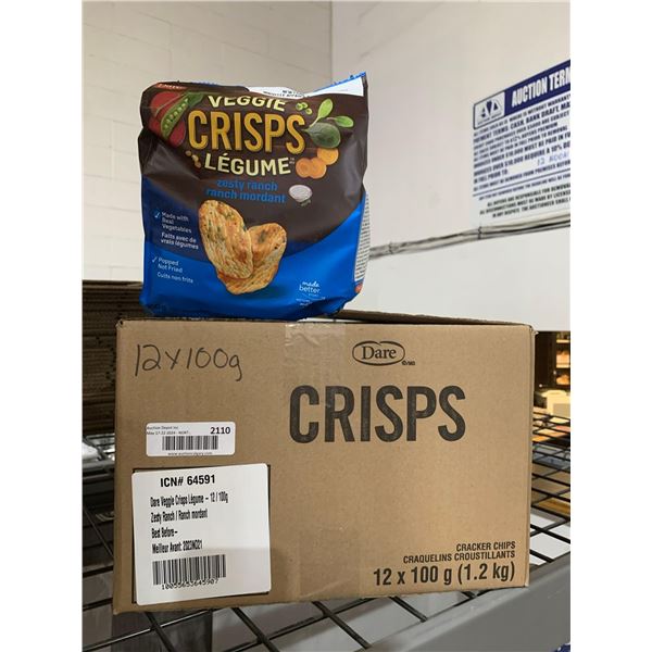 CASE LOT - Dare zesty ranch veggie crisp snacks 12x100g