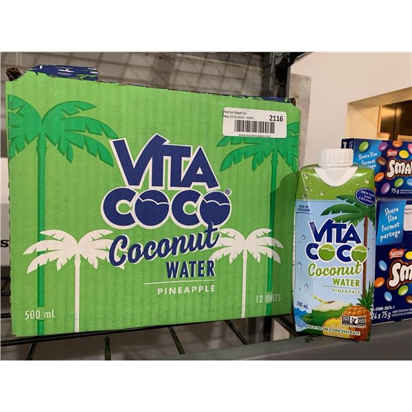 CASE LOT - Vita Coco pineapple flavoured coconut water 12x500ml