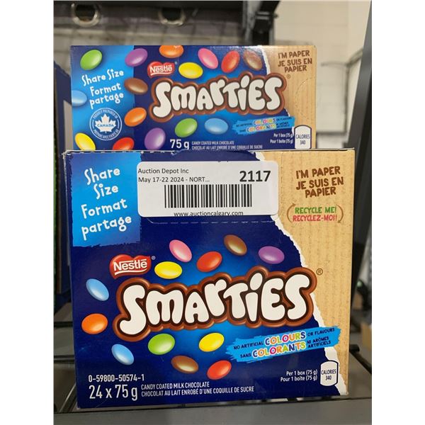 CASE LOT - Nestle Smarties candy coated milk chocolate 24x75g