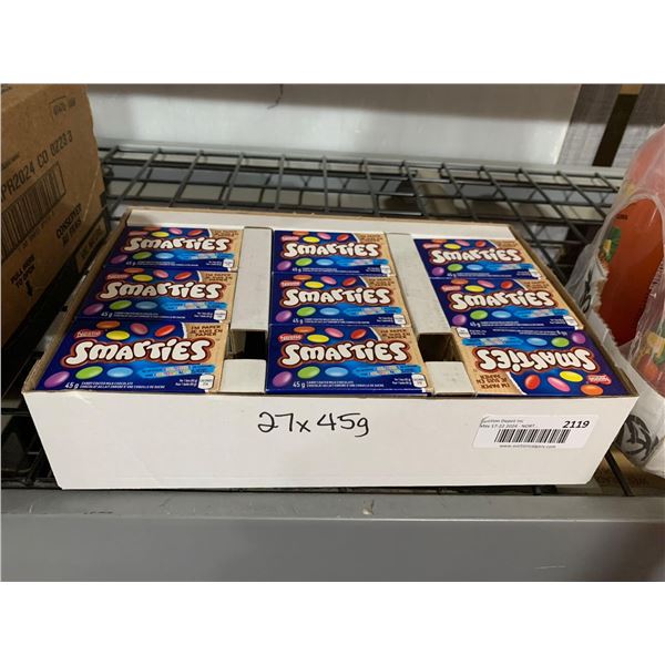 CASE LOT - Nestle Smarties candy coated milk chocolate 27x45g