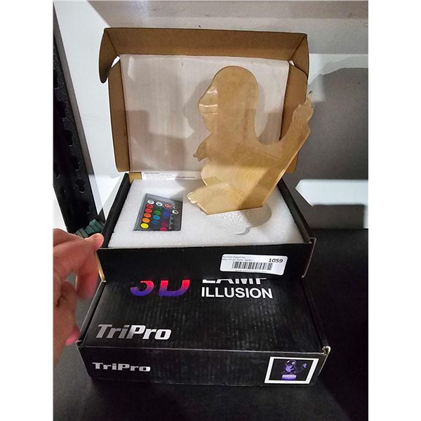 Lot of 2 Dinosaur 3D Illusion Lamps