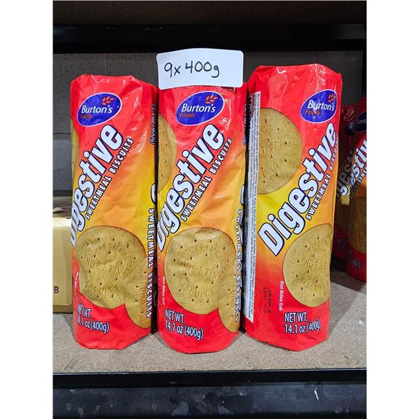Burton's Foods Digestive Sweetmeal Biscuits 9x400g